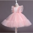 thumbnail image 4 of Robes pour Ados Perles à Volants Fleur Mariage Concours Anniversaire Soirée Tutu Robe Filles Rose 5-6 Ans, 4 of 4