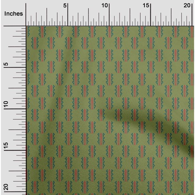 oneOone Cotton Flex Fabric Triangle Block Printed Fabric 1 Yard 40 Inch Wide