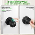 thumbnail image 3 of Fitnate Smart Door Knob Fingerprint Keyless Biometric Door Lock Electronic Deadbolt App, 3 of 6