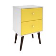 thumbnail image 2 of Manhattan Comfort Liberty Modern Table de Chevet de Chambre à 2 Tiroirs, Blanc et Jaune, 2 of 7