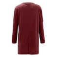 thumbnail image 4 of KIHOUT Spring Winter Womens Tops New Round Neck Long Sleeve Loose Pocket Solid Color Casual Top, 4 of 4