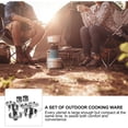thumbnail image 2 of ORDDIART Ensemble d'Ustensiles de Cuisine de Camping Argenté Poignée Pliable Kit de Cuisson pour la Randonnée 1 Ensemble, 2 of 7