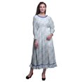 thumbnail image 1 of Bimba Tie-Dye Ladies Bishop Sleeve Round Neck Ruffle Maxi Smocked WaistDress-Small, 1 of 5