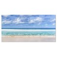 thumbnail image 2 of Tranquil Beach under White Clouds - Modern Seascape Canvas Artwork, 2 of 3