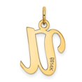 thumbnail image 3 of Diamond2Deal 14K Pendentif Charme Initiale Lettre U en Or Jaune pour Femmes, 3 of 6