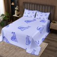 thumbnail image 2 of Erosebridal Afro Wild Animal Coverlet Set Twin, Blue Leopard Cheetah Print Bedding Set 2pcs, 2 of 5