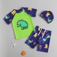 thumbnail image 2 of PMVFHDE Kids Swimwear 4t Toddler Swimsuit Boy 3 Piece Boys Swim Set Short Sleeve Boys Swim Shirt Boy Swim Trunks Rash Guard Bathing Suits Green,6-7 Years, 2 of 7