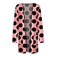 thumbnail image 4 of PMUYBHF Cardigan Surdimensionné pour Femme pour Femmes Court Cardigan Décontracté Imprimé pour Femmes Manteau TTG Rose, 4 of 5