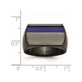 thumbnail image 3 of Mens Black Titanium with Blue Anodized Stripe Ring, 3 of 4