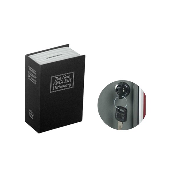 BotaniNest Boîte à Livres Secrète avec Serrure à Combinaison Boîte à Serrure en Métal Vrai Papier Livre de Transfert Creux avec Compartiment Caché Serrure à Combinaison