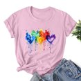 thumbnail image 2 of RKSTN Hauts pour Femmes LGBT Décontractés Coupe Ample Hauts Inspirants Égalité Été Mignon Cœur d'Amour Imprimé Manches Courtes Col Rond Pride Shirt, 2 of 3
