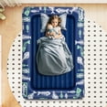 thumbnail image 2 of Costway Inflatable Kids Travel Bed Portable Air Mattress Set with Double-sided Mattress Blue, 2 of 10