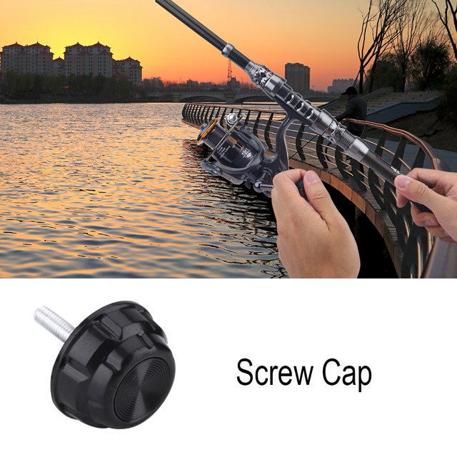 Fyydes 10 Pcs Practical Durable Screw Caps Covers with Gaskets for Fishing Spinning Reel Handle , Screw Nut, Fishing Power Handle Screws