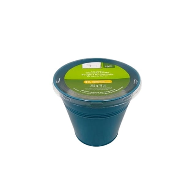 Mainstays 5 in Citronella Bucket Candle – Clear Red