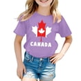 thumbnail image 4 of T-shirt à Manches Courtes pour Filles de la Fête du Canada, Col Rond d'Été, Coupe Décontractée, Chandails de Base, 4 of 4