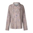 thumbnail image 4 of Wensltd Button Down Shirts for Women Dressy Floral Printed Long Sleeve Blouse, 4 of 6