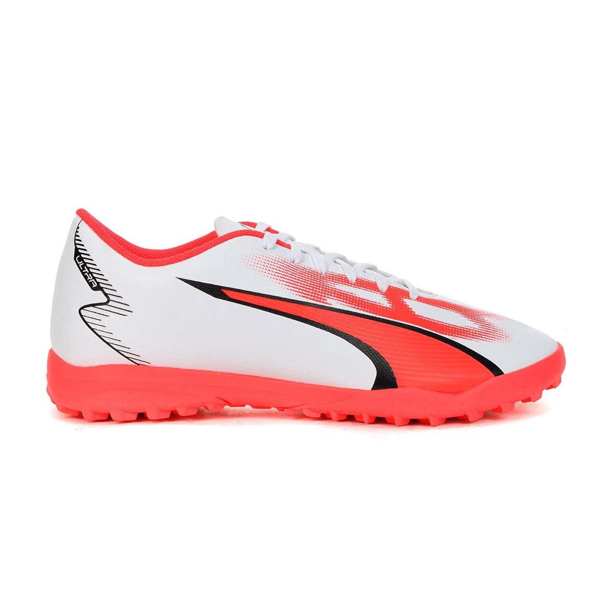 White Fire PUMA Men's Ultra Play White/Fire Orchid/Black Turf Soccer Shoes ...