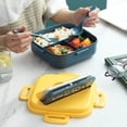 thumbnail image 2 of Bento Lunch Box,Food Grade Lunch Box with Cutlery Bento Box Microwave Heated Office Worker Student Portable Lunch Box 1100Ml,Bento Box Adult Lunch Box,Lunch Box Containers,Adult Lunch Box, 2 of 6