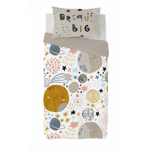 Gouchee Home Perseo Kids Twin Duvet Cover Set – 2pc Space Theme Reversible Cotton Bedding