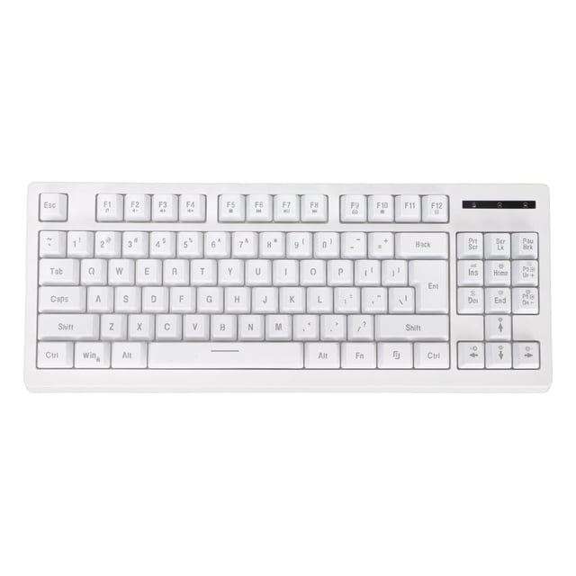 RGB Mechanical Keyboard, Power Saving Mode 1800MAh Battery Gaming Keyboard RGB Lighting Effects 87 Keys for PC White,Black