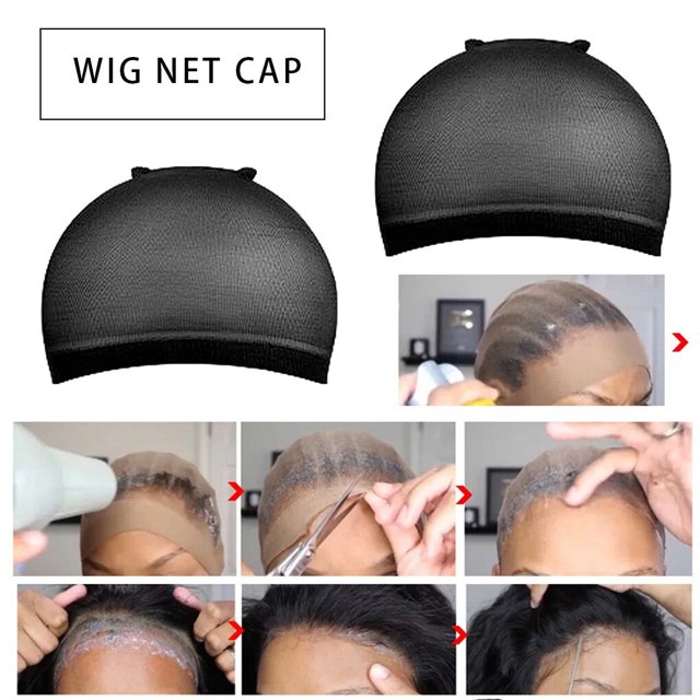 4pcs/set Perruque Casquette Élastique Unisexe Cheveux snood Unisexe Perruque Cheveux Extensible Réutilisable snood Cosplay Parti Perruque Net, Noir