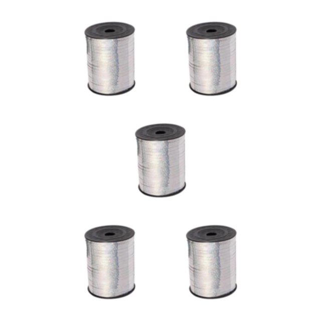 Youkk Plastic Ribbon Sparkling And multifunctional For Wedding And Party Decorations Sturdy Golden Curled Ribbon silver ribbon Laser 5Set