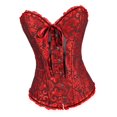 thumbnail image 4 of Esquirla Robe Corset Florale pour Femmes Débardeur Vintage en Spirale Acier à Lacets Noir et Rouge, 4 of 8