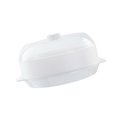 thumbnail image 2 of GUOOL Cuiseur Vapeur Rond pour Micro-Ondes Cuisson Rapide Couverture Transparente Empilable Cuisine Blanc Couche Simple, 2 of 9