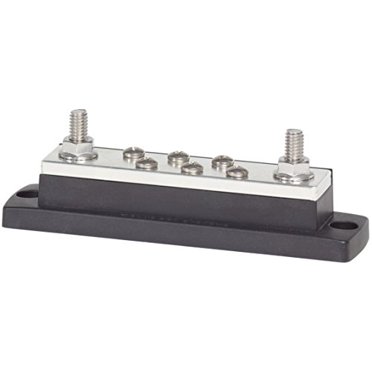 Blue Sea 2128 Maxibus Busbar with 6 x #10-24 Screws and 2 x 5/16" Studs