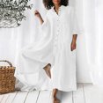 thumbnail image 2 of Yuyuzo Linen Jumpsuits for Women Plus Size Short Sleeve V Neck Rompers Button down Dressy Casual Outfit, 2 of 6