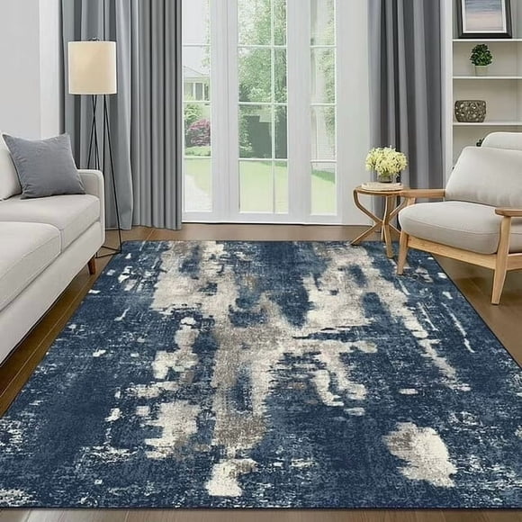 KUETH Tapis 152 X 213 cm pour Salon, Tapis d'Intérieur Ultramince Lavable à la Machine pour Chambre et Salle à Manger