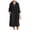 Black, variant on Enjoytime Womens Dresses Solid Color Long Sleeve Lapel Casual Maxi Dress Button Down Cotton Linen Loose Plus Size Casual Dresses Blue XL