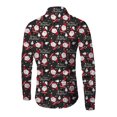 thumbnail image 1 of Innerwin Chemise Tunique Boutonnée pour Hommes Col à Revers Confortable Joyeux Noël 3TG, 1 of 3