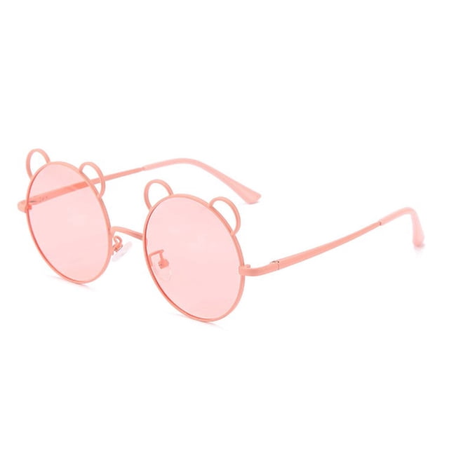 tredstone Lunettes de Soleil pour Enfants Adorables Coussinet Nasal Doux Lavables Réutilisables Portatives Lunettes de Vue Extérieur Voyage Camping Plage Lunettes Rose