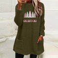 thumbnail image 1 of Qertyioot Chandails à Col Rond de Noël pour Femmes, Hauts Blouse à Manches Longues Chauds à Imprimé Ample avec Poche pour l'Hiver et le Rond, 1 of 4