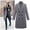 Grey, variant on Wiyuqeen Womens Notched Lapel Collar Double Breasted Pea Coat Winter Wool Blend Over Coats Long Jackets Plus Size