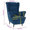 thumbnail image 4 of vidaXL Armchair Blue Velvet, 4 of 4