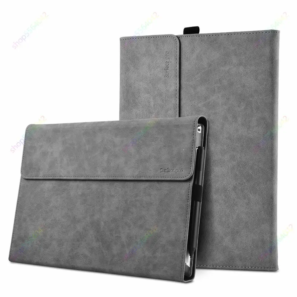 Étui Folio à Support Magnétique pour Microsoft Surface Pro 6 12,3 Po, Antichoc, Étui Intégral Robuste pour Tablette, pour Surface Pro 7 7 Plus, Étui Surface Gris pour Pro 9 13 Po