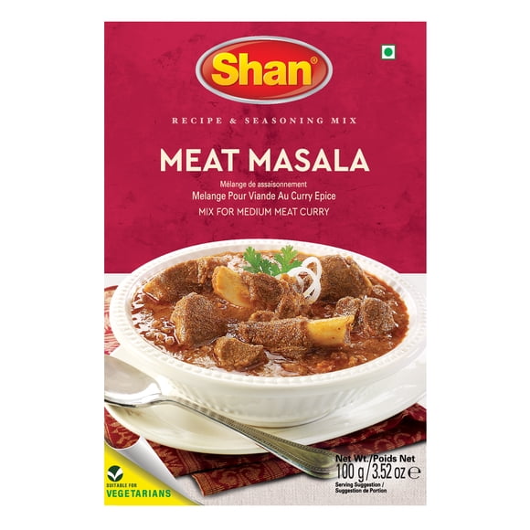 Shan Meat Masala Seasoning Mix (100g) - Authentic Indian Spices for Flavorful Meat Curry - Versatile Masala Spice Blend for Mutton, Chicken, and Kebab Dishes