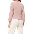 thumbnail image 3 of INSPIRE CHIC Women's Blazer Open Front Wear-to-Work Summer Crop Suit Jacket M Pink-Solid, 3 of 6