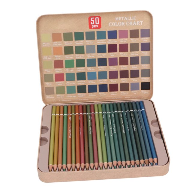 Ensemble de Crayons Colorés, Crayons Métalliques pour Artistes pour la Maison