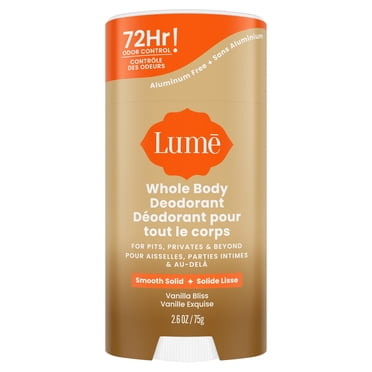 Déodorant féminin Lume pour Tout le Corps - Solide Lisse - Sans Aluminium - Vanille Exquise, 75g