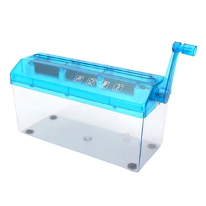 Papier Shredder Plastic Fonctionnement manuel Transparent A4 Machine à découper l'outil pour bureau bleu