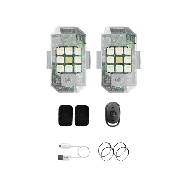 jinwen 2 Pièces LED Avions Stroboscopiques Imperméables pour Camions Vélo Avions