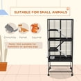 thumbnail image 4 of PawHut 4-Tier Ferret Cage Rolling Small Animal Cage w/ Storage Shelf, 4 of 10
