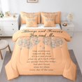 thumbnail image 1 of Erosebridal Ensembles de Literie à Imprimé Cœur d'Amour Format Simple, Ensembles de Douillette Romantiques de la Saint-Valentin avec Draps, Orange, Réversible, 1 of 5