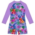 thumbnail image 3 of Kid Girl Swimsuits Rash Guard Cute Print Long Sleeve Sun Protection Summer Bathing Suit for Kids 7-8Y, 3 of 3