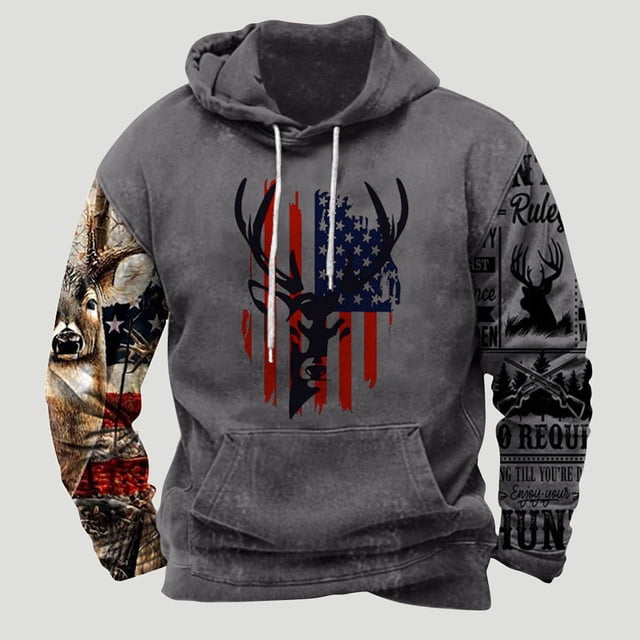 TIMIFIS Men Étui à Cordon Hoodie Sweatshirts Hiver Mode Décontractée Manches Longues Imprimé Graphique Sweatshirt avec Poche