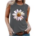 thumbnail image 2 of EGNMCR Camisoles pour Femmes T-Shirt d'Été Décontracté à Imprimé à Col Rond Ample Sans Manches pour Femme, 2 of 5