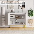 thumbnail image 3 of Ourlova Buffet Moderne avec 2 Portes et Tablette Crédence Console en Bois Armoire Blanche, 3 of 7